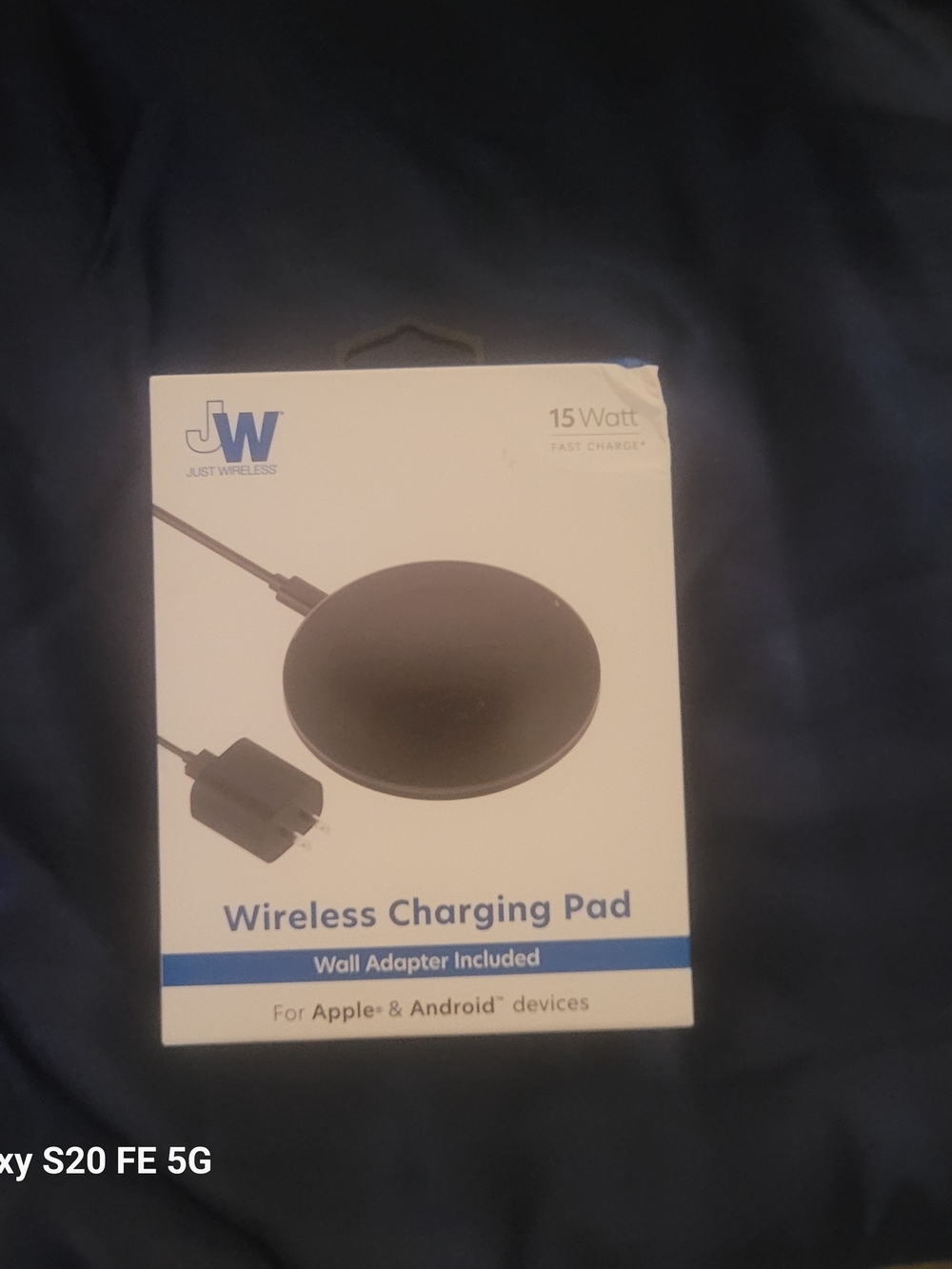 Just Wireless 15W Black Wireless Charging Pad with Wall Adapter